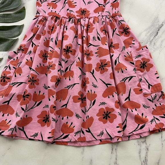Hanna Andersson Girls Fit and Flare Dress Size 140 10 Pink Orange Floral Cotton - Picture 8 of 8